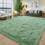 Large 8x10 Area Rugs for Living Room, Sage Green Soft Shag Rug for Bedroom, Non-Slip Ultra Fluffy Rug, Modern Plush Carpet for Girls Boys Kids Room Dorm, Fuzzy Rug for Home Decor Aesthetic