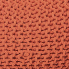 REDEARTH Round Pouf Ottoman - Hand Knitted Cable Boho Poof - Pouffe Circular Footrest for Living Room - Bedroom - Patio - 100% Cotton (19.5"x19.5"x14") - Burnt Orange
