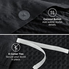 Bedsure Cotton Duvet Cover Set - 100% Cotton Waffle Weave Black Duvet Cover California King, GentleSoft™ and Breathable Cal King Bedding Set for All Season, 3 Pieces, 104"x98"