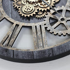 The Gears Clock 36'' Inch Real Moving Gear Wall Clock Vintage Industrial Oversized Rustic Farmhouse (Vintage Carbon Grey and Bronze)