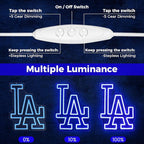 LA Baseball Neon Sign, Los Angeles Cool Light Up Dimmable LA Team Logo Hanging Led Neon Sign for Baseball Wall Decor Art, Bedroom, Party, Man Cave, Garage, Birthday Christmas Gift for Baseball Fans