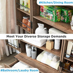 72" Farmhouse Kitchen Pantry Cabinet With Drawer, Tall Storage With 2 Barn Doors and Shelves, Versatile Large Rustic for Dining Room, Bathroom, Living Room, Rustic Brown