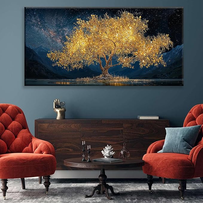 Tsomzxng Canvas Wall Art Decor Modern Large Wall Art For Living Room 29 X 58 Inches Gold Tree Of Life Abstract Wall Decor Paintings Picture For Bedroom Dining Room Home Office Artwork
