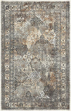 Keen Home Design 2x3 Rug - Machine Washable Entry Rug with Non-Slip Backing, Ideal for Enteryway, Kitchen, Bathroom, Laundry Room - Vintage, Easy Clean, Durable, Low Pile Rug - (2' x 3')