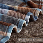 MERRYLIFE Throw Blanket Plaid Sherpa | Ultra-Plush Soft Colorful Oversized | Decorative Couch Travel Blanket | King Size(90" 102", Greenland)