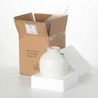 Sullivans Textured 8" Tall Round Vase, Modern Home Decor, White Flower Vase, Vases for Real or Fake Flowers, Living Room, Bedroom, and Office Decor, Decorative Ceramic Vases for Room Decor, (CM3124)