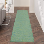 Nourison Home Positano 10' Runner Blue Green Fabric Modern Area Rug (10' Runner)