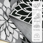 Area Rug 2x3 Black White Washable Entry Small Rug Multicolored Tropical Botanical Modern Floral Indoor Kitchen Door Mat Entrance Carpet Non Slip for Bedroom Living Room, Porch