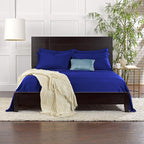 Full Sheets by Pure Bamboo, Genuine 100% Organic Viscose Derived from Bamboo Bed Sheet Set, Luxuriously Soft & Cooling, Double Stitching, Lifetime Quality Promise (Full, Cobalt Blue)