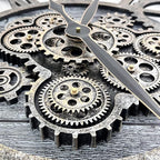 HOIBAI Large Wall Clock, Wall Clocks for Living Room Decor 36 Inch Farmhouse Vintage Rustic Kitchen Wall Decor Vintage Roman Oversized Wall Clock for Home Bedroom House, Moving Gears Clock