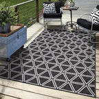 Keen Home Design Outdoor Rug - 6x9 Washable Indoor/Outdoor Rug for Patio, Balcony, Kitchen, Garden, Beach, Deck and Porch. Size: 6'7" x 9'2"