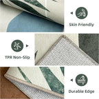 Indoor Outdoor Area Rug, Mid Century Outdoor Patio Rug, Washable Abstract Art Leaves Eucalyptus Rugs, Non-Slip Carpet for Camping, Living Room, Bedroom, Deck(5x8)