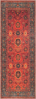 Keen Home Design 2x7 Rug - Machine Washable Runner Rug with Non-Slip Backing, Ideal for Hallway, Entryway, Kitchen, Laundry Room - Vintage, Easy Clean, Durable, Low Pile Rug - (2'6" x 7')