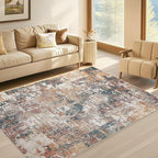 Tortania Washable 3x5 Area Rug - Modern Abstract Neutral Rugs Indoor Soft Thin Mat Non Slip Carpet for Entrance Front Door Living Room Bedroom Home Floor Decoration - Colorful Multi