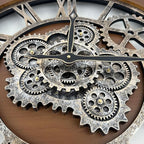 HOIBAI Large Wall Clock, Wall Clocks for Living Room Decor 36 Inch Farmhouse Vintage Rustic Kitchen Wall Decor Vintage Roman Oversized Wall Clock for Home Bedroom House Office, Moving Gears Clock