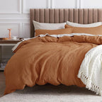 Bedsure Cotton Duvet Cover Queen - 100% Cotton Waffle Weave Hazel Duvet Cover Queen Size, GentleSoft™ and Breathable Bedding Set for All Season, 3 Pieces, 90"x90"