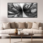 Large Abstract Canvas Wall Art for Living Room Black and White Wall Decor for Office Black Framed Wall Art 29 x 58 Inch