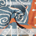 Boho Throw Blanket for Bed - 100% Pure Cotton Ultra Soft Rustic Quilt - Farmhouse Decor Bed Blankets, All Season Rustic Throw for Sofa Couch Chair(91''x 98'', Art Squares)