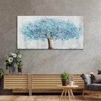 Yuaxker Tree Wall Art Blue and Gold Canvas Painting Modern Aesthetic Wall Decor Spiritual Artwork for Living Room Bedroom Dining Room Office Home Decor 20x40inch