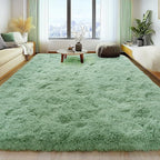 9x12 Large Area Rugs for Living Room, Ultra Fluffy Plush Rug for Living Room Bedroom, Thick Fluffy Carpet for Girls Boys Kids Room, Non Slip Dorm Rug for Home Decor Aesthetic, Sage Green