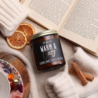 Christmas Candles, Fall Candles, Warm and Cozy' Soy Candle I Berries, Apple & Cinnamon I Infused w/Essential Oils I Warm n Cozy Home Decor I Winter and Holiday Candle I 50Hr Burn I USA Made