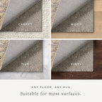 Loloi Loloi-Grip Rug Pad, FPAD2 Grey, 6'-0" x 9'-0", .13" Thick, Gray, 1/8 inch, Reversible, Soft, Cushion, Low Profile, Hardwood, Carpet, Tile, Vinyl, Linoleum, Multi Surface, Trim to fit, Rug Pad