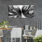 Abstract Wall Art for Living Room Black and White Pictures Wall Art Bedroom,Home Office Wall Decor 20 x 40 Inch