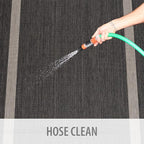 CAMILSON Outdoor Rug 10x14, Large Modern Outside Rugs for Patios Porches Waterproof Durable Washable Non-Shedding, Easy-to-Clean Indoor Outdoor Area Carpet (10 x 14, Bordered - Dark Gray/Light Gray)