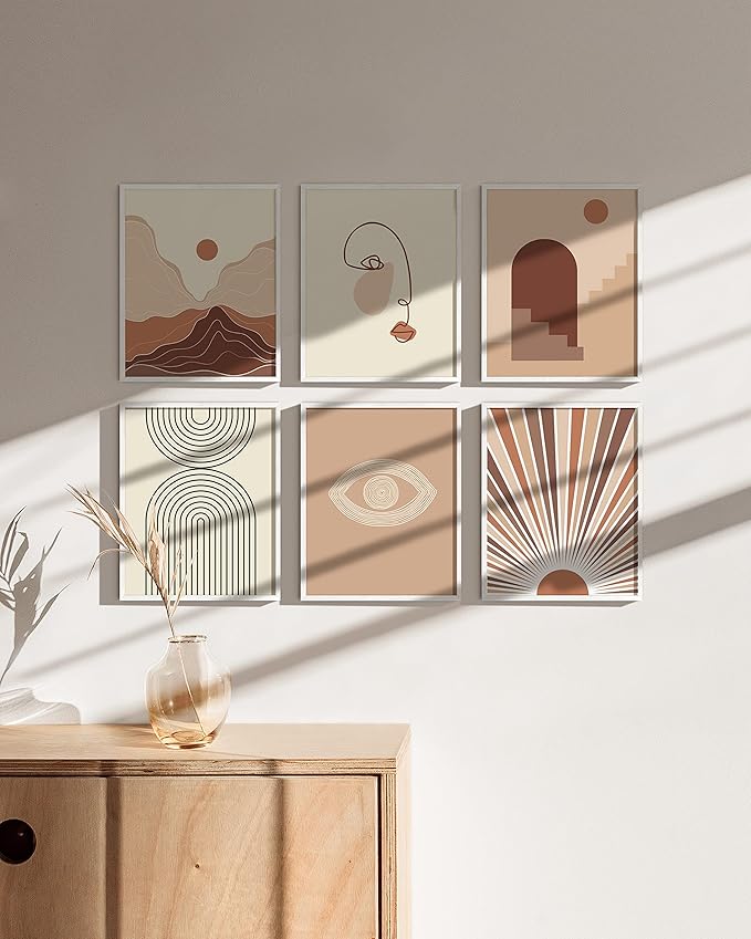 HAUS AND HUES White Oak 8x10 Picture Frame Set - Set of 6 8x10 Picture Frame Wood, White 8x10 Picture Frame Set of 6, Wooden Picture Frames 8x10, 6 8x10 Picture Frames for Wall (White Oak Frame)