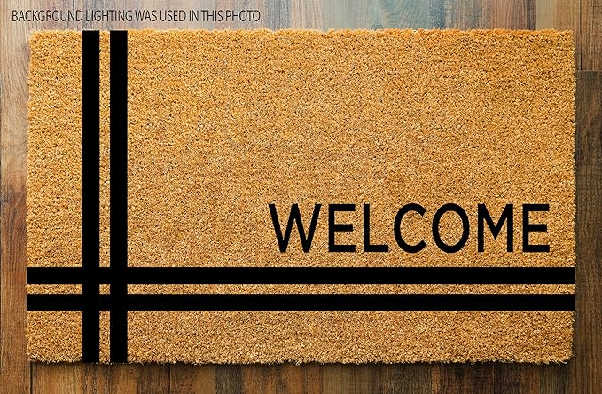 PLUS Haven 17.5x30 Door Mat with Heavy-Duty Backing - Coco Coir Doormat for Outdoor or Indoor Uses - Non-Slip Welcome Mats for Entryway or Porch - Easy to Clean Front Door Mat - Natural Brown