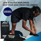 SmellWell - Scented Shoe Deodorizer Inserts - Odor Eliminators - Activated Bamboo Charcoal + Minerals - Natural Fresheners for shoes, bags, gloves - 2 x 1.8oz Original Size Geometric Orange