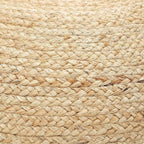 REDEARTH · Jute Circular Pouf Ottoman - Braided Pouffe Accent Sitting Round Footrest for Living Room, Bedroom, Nursery, kidsroom, Patio, Gym; 100% Jute Set of 2 (19.5"x19.5"x14"; Jute Natural)