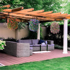 Artificial Fake Hanging Flowers Plants for Outdoor Spring Decoration, 2 PCS Faux Silk Daisy Flower UV Resistant Look Real for Outside Patio Porch Garden Balcony Yard Home Summer Decor(Perple Blue)