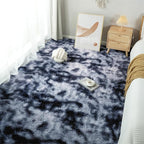 Fluffy Area Rug Living Room: Grey Shag Rug 6x9 Plush Rugs for Living Room - Large Fuzzy Soft Carpet (Tie-Dyed Dark Gray, 6x9 Feet)