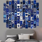Y2K BOO Dark Navy Aesthetic Wall Collage Kit - 100 Trendy Deep Blue Photos for Minimalist Room Decor, 4"x6" Modern Art Prints for Teen Bedroom, College Dorm & Apartment Wall Aesthetic