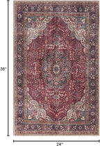 Keen Home Design 2x3 Rug - Machine Washable Entry Rug with Non-Slip Backing, Ideal for Enteryway, Kitchen, Bathroom, Laundry Room - Vintage, Easy Clean, Durable, Low Pile Rug - (2' x 3')