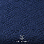 Love's cabin Twin Quilt Set Navy Blue Bedspreads - Soft Bed Summer Lightweight Bedspread Comforter - Modern Style Wave Pattern Coverlet for All Season - 2 Pieces (1 Quilt, 1 Pillow Sham)