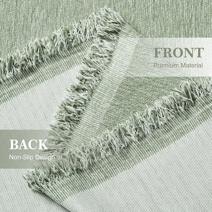 Couch Cover for Dogs Sectional Sofa Covers Washable for 2 Cushion Couch, Chenille Couch Cover Blanket, Sectional Sofa Slipcovers, Multi-Use Furniture Protector for Kids, Pets, 91" X134", Sagegreen