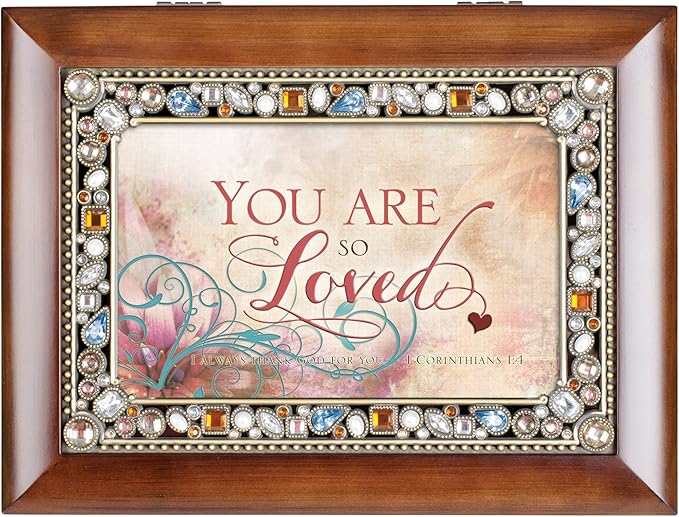 Cottage Garden You are So Loved Jeweled Musical Music Jewelry Box Plays How Great Thou Art
