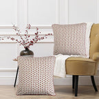 Ridhi Green and Red Print Print Cotton Throw Pillow Covers for Decorative Couch Pillows for Living Room, Chic Boho Cute Outdoor Thanksgiving Pillows Covers Gifts 20x20 Inches