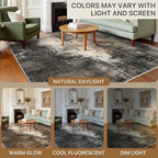 Area Rugs 8x10 for Living Room Bedroom, Modern Abstract Machine Washable Rug, Large Soft Low Pile Floor Carpet with Non Slip Backing for Dining Room, Brown