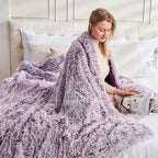 GONAAP Fuzzy Faux Fur Throw Blanket Frosty Purple Super Soft Cozy Plush Fuzzy Shaggy Blanket for Couch Sofa Bed (Frosty Purple, Throw(50"x60"))