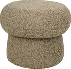 Babyletto Kids Mini Mushroom Pouf - Ottoman Foot Rest - Poofy Plush, Round Footrest Stool for Couch - GREENGUARD Certified Soft & Stuffed, Comfy Small Pouf Ottoman for Living Room/Nursery Floor, Latte