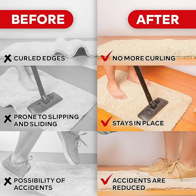 XFasten Double Sided Carpet Tape for Area Rugs, 3 Inch x 20 Yards – Heavy Duty Anti Slip Rug Grip Tape, Works as Rug Gripper, Residue Free, Wood Safe, Easy Removal for Hardwood and Laminate Floor