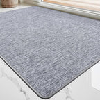 LUMI Ultra Thin Door Mat for Entryway, Low Profile Non Slip Rubber Backing Indoor Doormat, Easy Clean Welcome Entrance Mat for Inside House, Patio, Light Grey 20"x32"