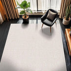 CAMILSON Easy Jute Rug 5x7, Indoor Outdoor Off-White Color Fiber Area Rugs for Living Room Patio and Kitchen Rug Herringbone Seagrass Woven Design Easy-Cleaning Washable Outside Carpet Alfombras 5 x 7