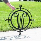 Metal Compass Letter Monogram | Wall Monogram Sign | Nautical Decor | Rustic Compass letter Decor | Wedding Gift, Steel Compass