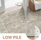 GENIMO 2x12 Runner Rugs for Hallway, Machine Washable Non Slip Vintage Rugs, Low Pile Lightweight Soft Print Rug for enrtyway, Corridor, Home Office, Kitchen, Trench