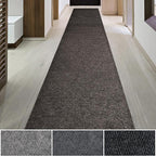 iCustomRug Hallway Runner Rug – 3x16ft Brown, Indoor/Outdoor, Non-Slip Rubber Backing, Low-Profile All-Weather Carpet, Non-Shedding & Easy Care, Entryway Mat Ideal for High Traffic Areas