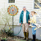 Lairander Butterfly Outdoor Wind Spinners, 84'' Large Garden Wind Spinner, Metal Yard Art Wind Sculptures & Spinners, Garden Decor for Outside Yard Ornaments Clearance Gift for Family